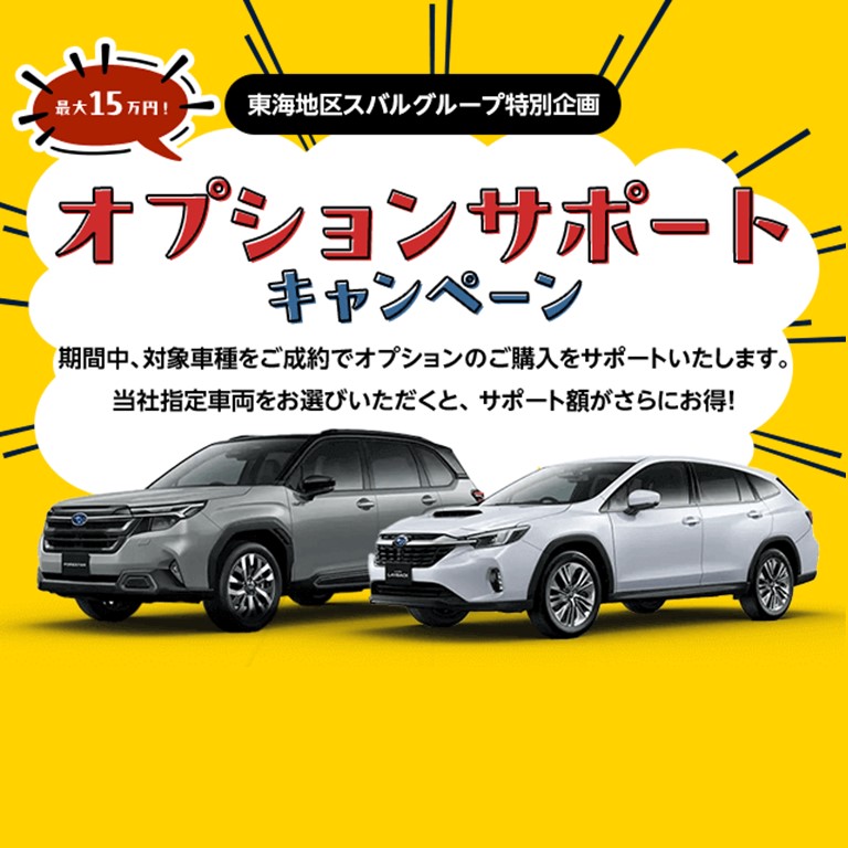 最大15万円！オプションサポートキャンペーン