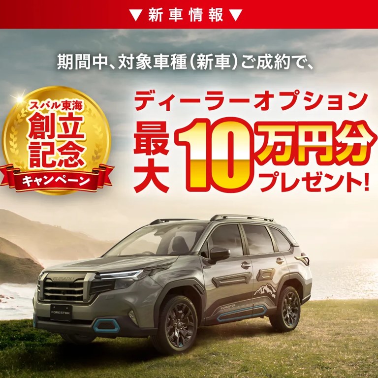 ディーラーオプション最大10万円分プレゼント