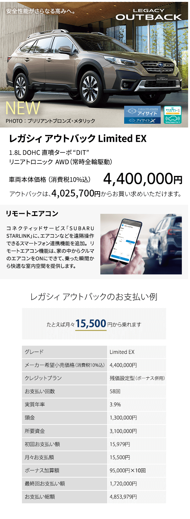 LEVORG LAYBACK